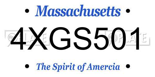 4XGS501 Massachusetts License Plate