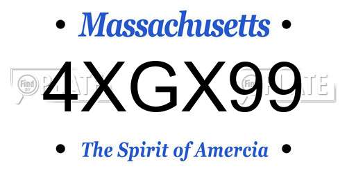 4XGX99 Massachusetts License Plate