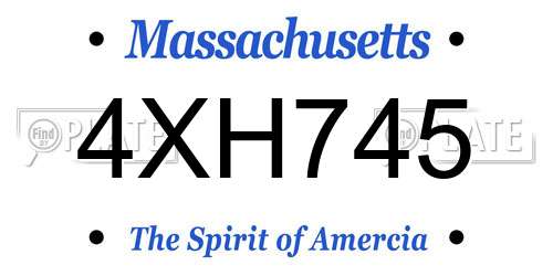 4XH745 Massachusetts License Plate