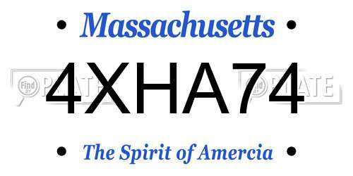 4XHA74 Massachusetts License Plate