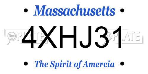 4XHJ31 Massachusetts License Plate