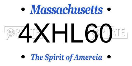 4XHL60 Massachusetts License Plate