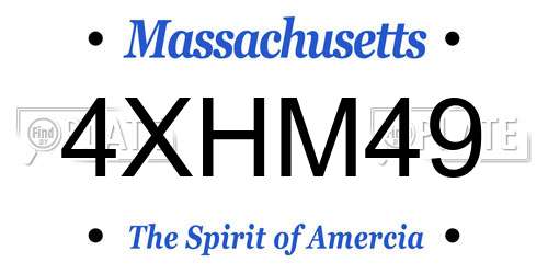 4XHM49 Massachusetts License Plate