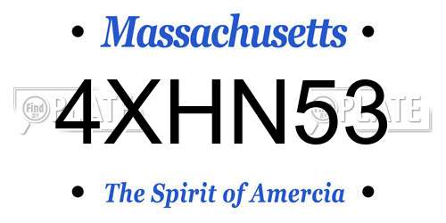 4XHN53 Massachusetts License Plate