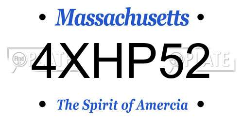 4XHP52 Massachusetts License Plate
