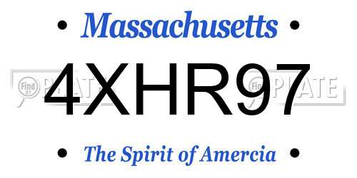 4XHR97 Massachusetts License Plate