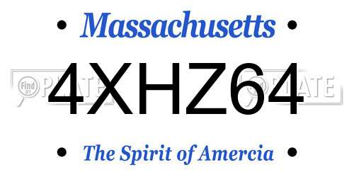 4XHZ64 Massachusetts License Plate