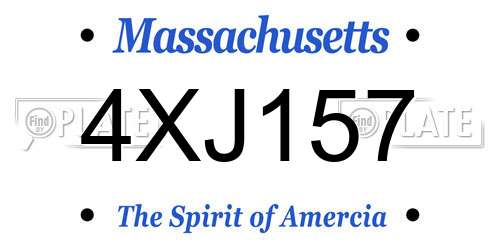 4XJ157 Massachusetts License Plate