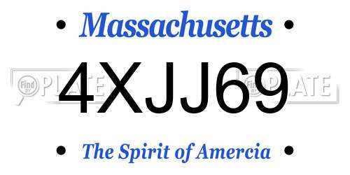 4XJJ69 Massachusetts License Plate