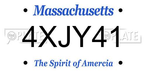 4XJY41 Massachusetts License Plate