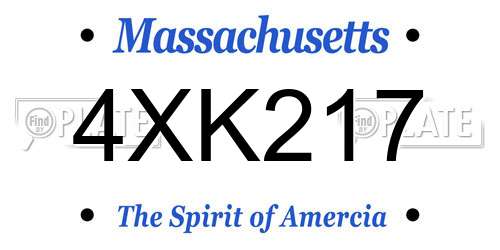 4XK217 Massachusetts License Plate