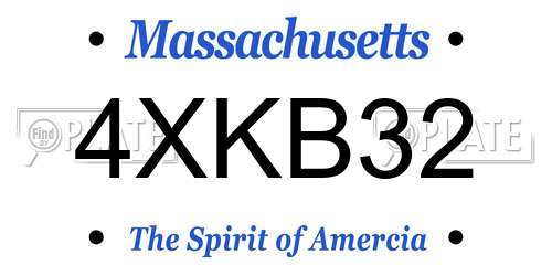 4XKB32 Massachusetts License Plate