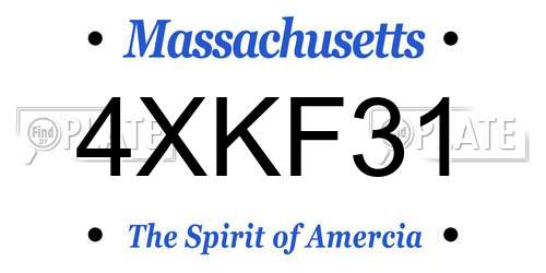 4XKF31 Massachusetts License Plate
