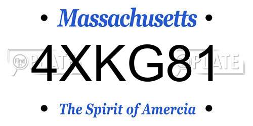 4XKG81 Massachusetts License Plate