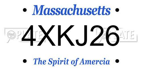 4XKJ26 Massachusetts License Plate