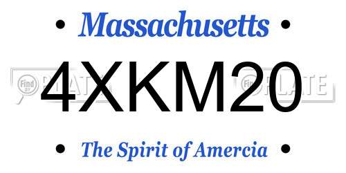 4XKM20 Massachusetts License Plate
