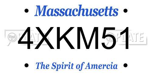4XKM51 Massachusetts License Plate