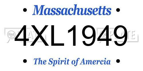 4XL1949 Massachusetts License Plate