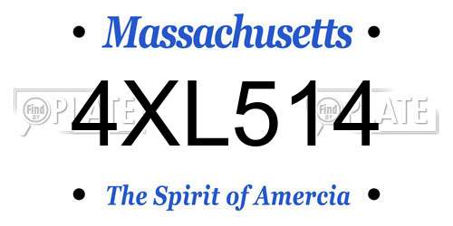 4XL514 Massachusetts License Plate