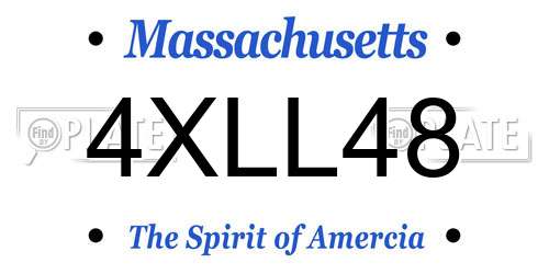 4XLL48 Massachusetts License Plate