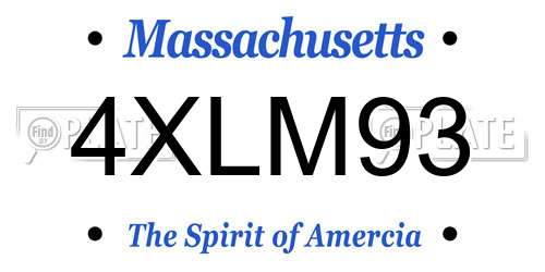 4XLM93 Massachusetts License Plate