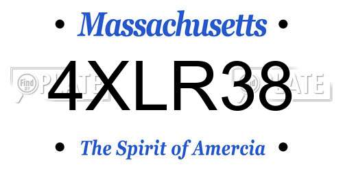 4XLR38 Massachusetts License Plate