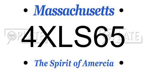4XLS65 Massachusetts License Plate