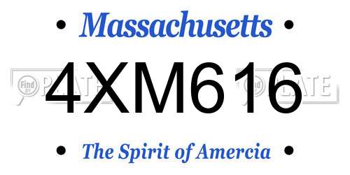 4XM616 Massachusetts License Plate