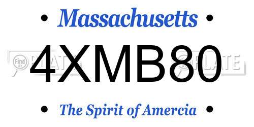 4XMB80 Massachusetts License Plate