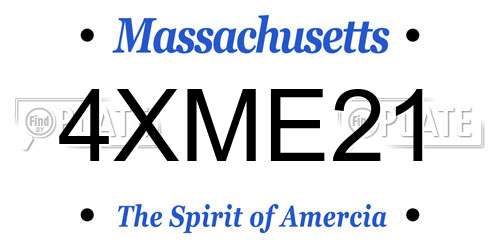 4XME21 Massachusetts License Plate