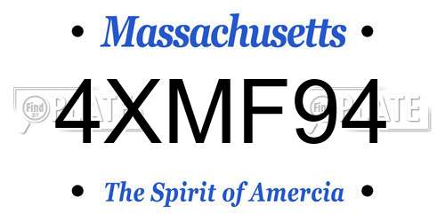 4XMF94 Massachusetts License Plate