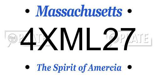 4XML27 Massachusetts License Plate