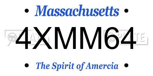 4XMM64 Massachusetts License Plate