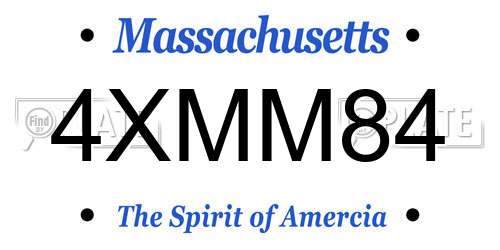 4XMM84 Massachusetts License Plate