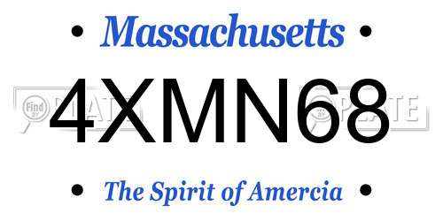 4XMN68 Massachusetts License Plate