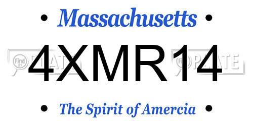 4XMR14 Massachusetts License Plate