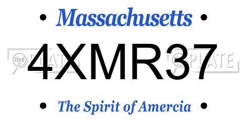 4XMR37 Massachusetts License Plate