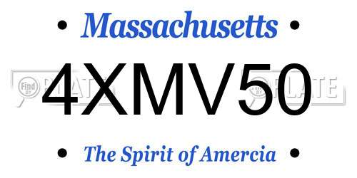 4XMV50 Massachusetts License Plate