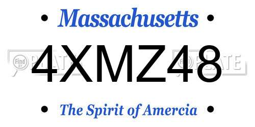 4XMZ48 Massachusetts License Plate