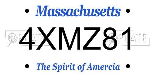 4XMZ81 Massachusetts License Plate