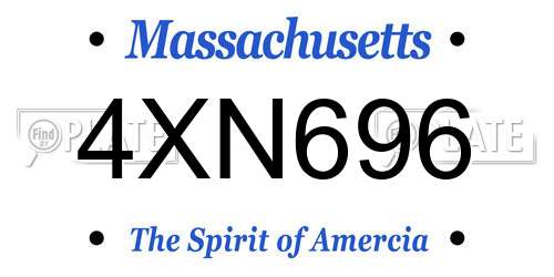 4XN696 Massachusetts License Plate