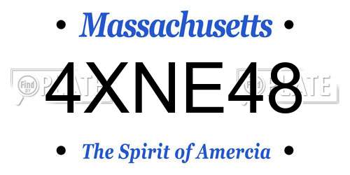 4XNE48 Massachusetts License Plate
