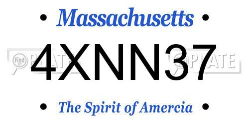 4XNN37 Massachusetts License Plate
