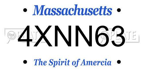 4XNN63 Massachusetts License Plate