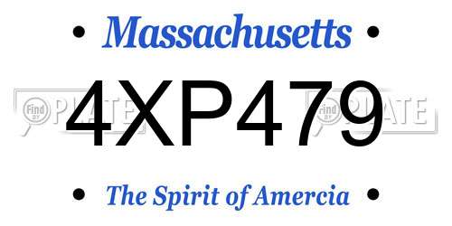 4XP479 Massachusetts License Plate