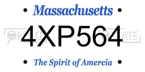 4XP564 Massachusetts License Plate