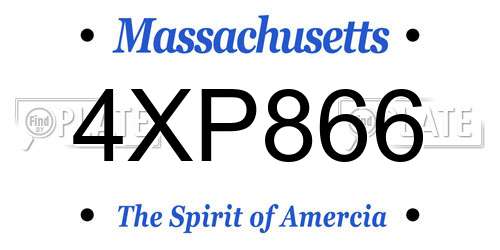 4XP866 Massachusetts License Plate