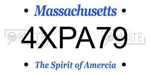 4XPA79 Massachusetts License Plate