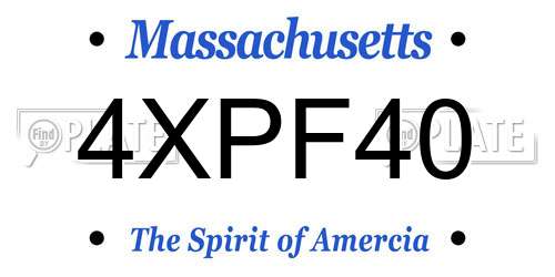 4XPF40 Massachusetts License Plate