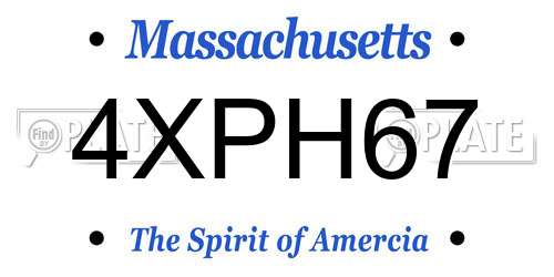 4XPH67 Massachusetts License Plate